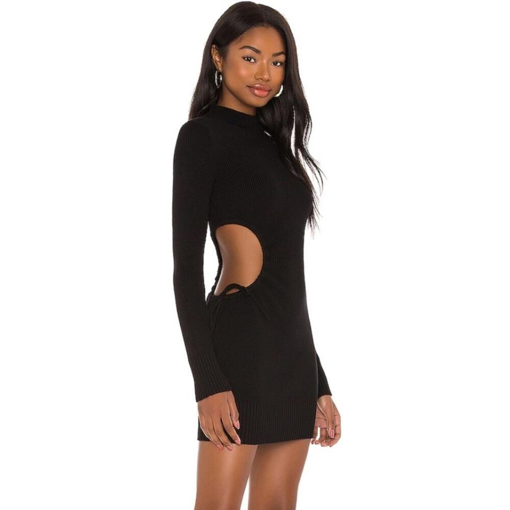 H:ours Black Sweater Dress black cut out sz XS revolve - Picture 2 of 10